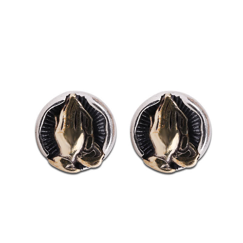 KarmaRipple's 925 Sterling Silver Namaste Equality Stud Earrings p14