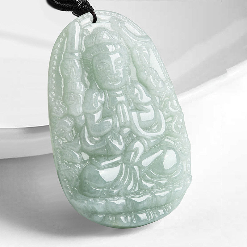 KarmaRipple's Chinese Zodiac Natal Buddha Jade Wealth Prosperity Pendant Necklace p1