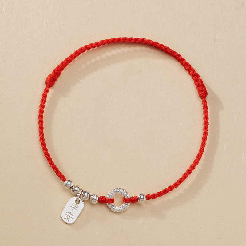 KarmaRipple's 925 Sterling Silver Auspicious Clouds Peace Buckle Safe And Sound Bracelet Anklet p8