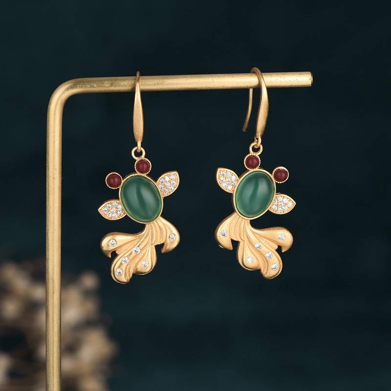 KarmaRipple's FengShui Jade Koi Fortune Earrings p2