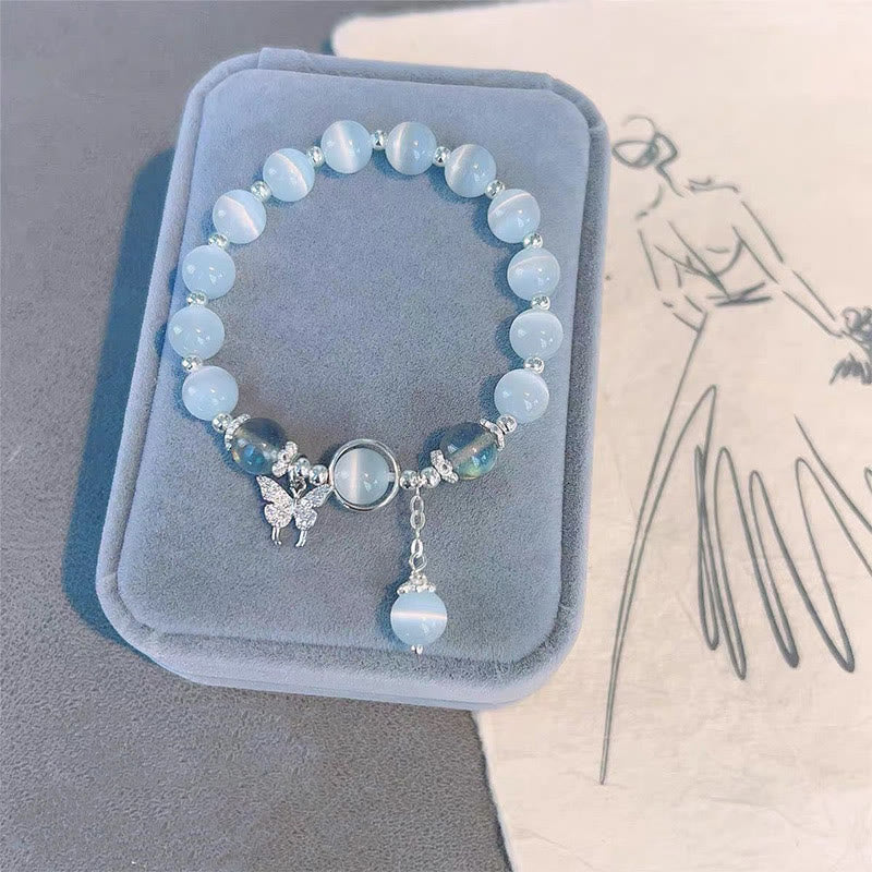 KarmaRipple's Cat's Eye Moonstone Butterfly Star Talisman Support Bracelet p8
