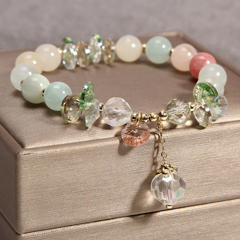 KarmaRipple's Cat's Eye Pink Gemstone Peace Talisman Bracelet p14