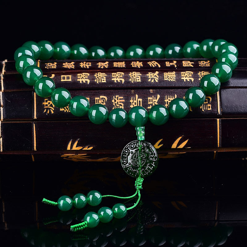 KarmaRipple's Authentic Green Agate Wrist Mala Manifestation Pocket Mala Car Decoration p3