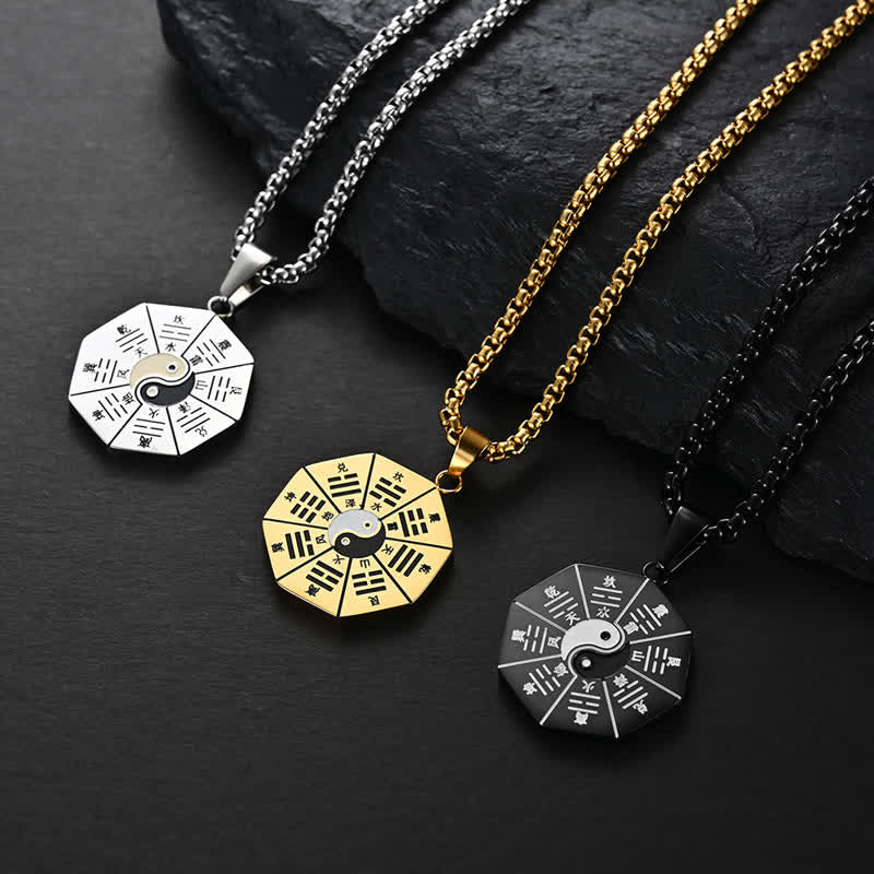 KarmaRipple's Bagua Yin Yang Titanium Steel Balance Pendant Necklace p4