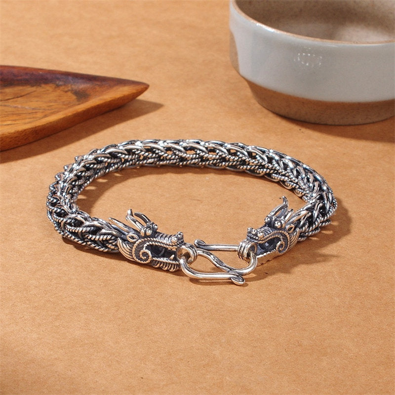KarmaRipple's 925 Sterling Silver Dragon Success Strength Bracelet Bangle p10