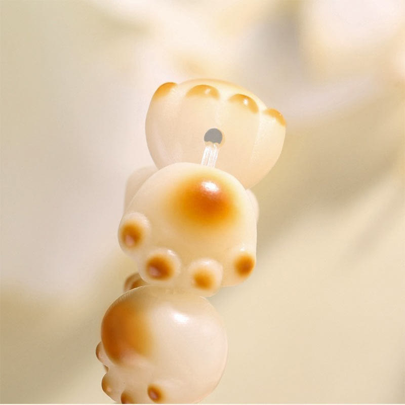 KarmaRipple's Cute Cat Paw Claw Bodhi Seed Peace Bracelet p12