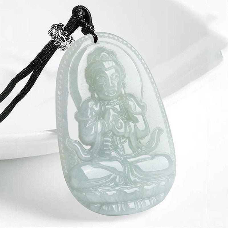 KarmaRipple's Chinese Zodiac Natal Buddha Jade Wealth Prosperity Pendant Necklace p33