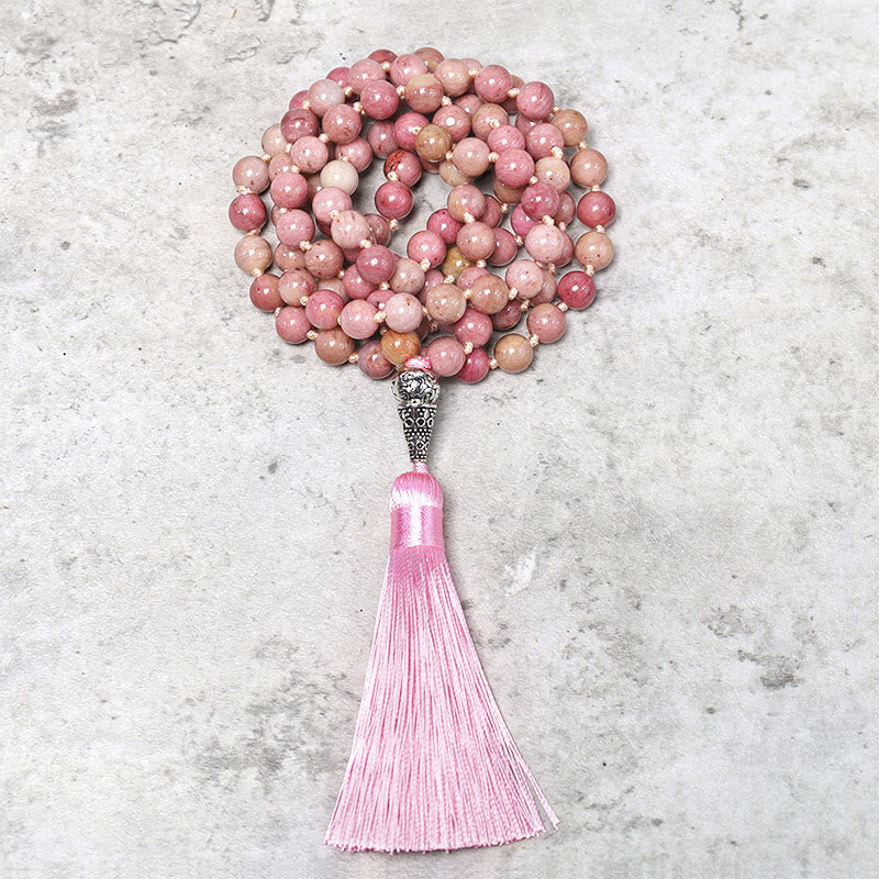 KarmaRipple's 108 Mala Rhodonite Beadwork Yoga Meditation Prayer Beadwork Bracelet p4