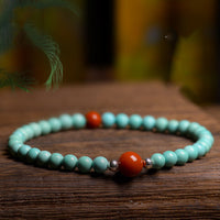 KarmaRipple's Turquoise Red Agate Bead Protection Bracelet