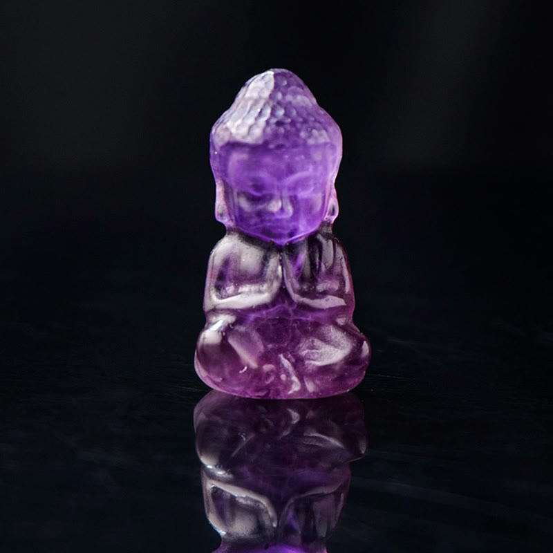 KarmaRipple's Various Gemstone Amethyst Pink Gemstone Ivory Gemstone Citrine Buddha Carved Spiritual Balancing Pendant Necklace Decoration p22