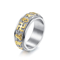 KarmaRipple's Six True Words Balance Calm Titanium Steel Ring