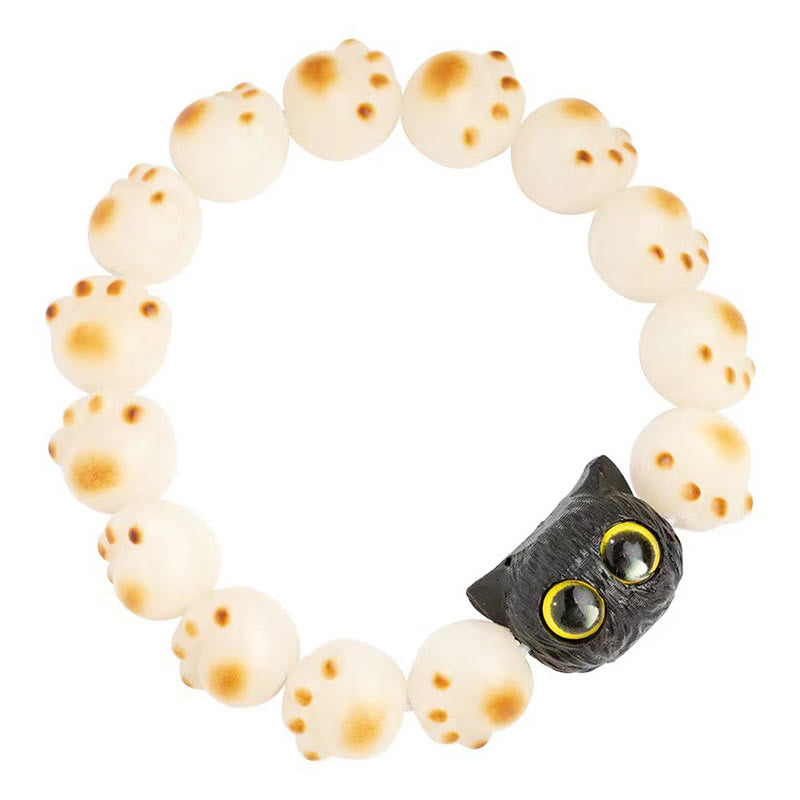 KarmaRipple's Authentic Bodhi Seed Red Sandalwood Lovely Paw Fortunate Cat Peace Bracelet p9