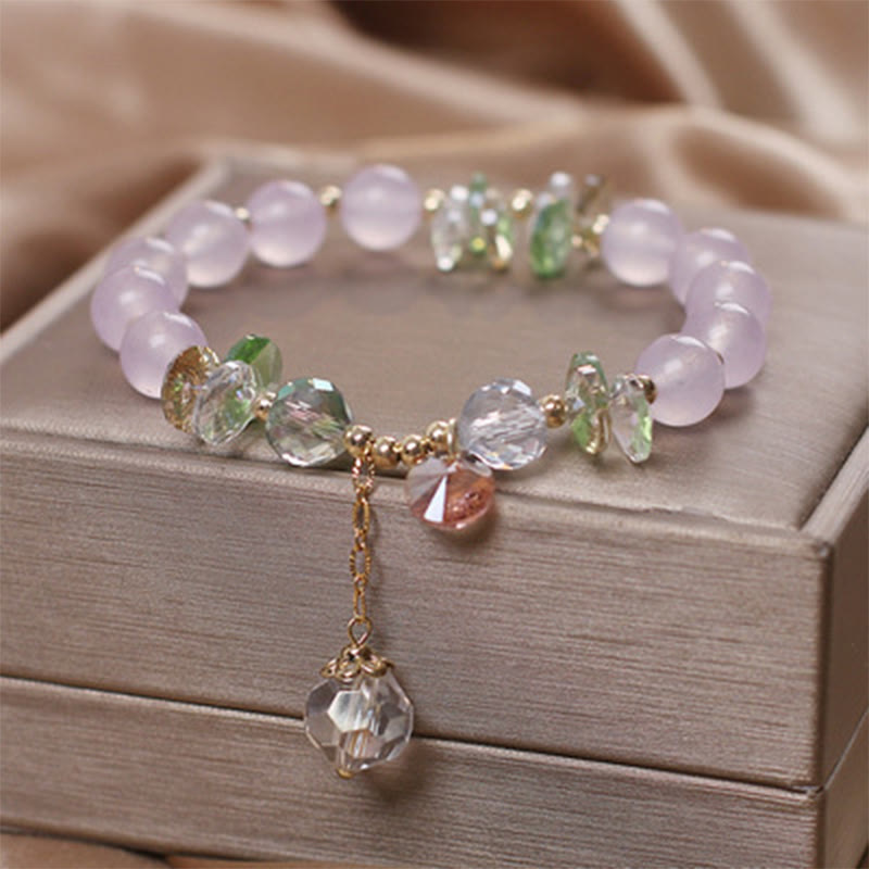 KarmaRipple's Cat's Eye Pink Gemstone Peace Talisman Bracelet p4
