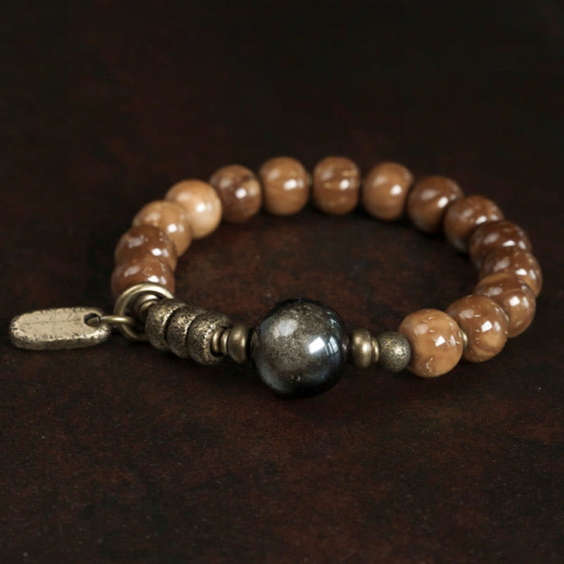 KarmaRipple's Kuka Seed Tiger Eye Gold Sheen Obsidian Bronze Wealth Fortune Bracelet p9