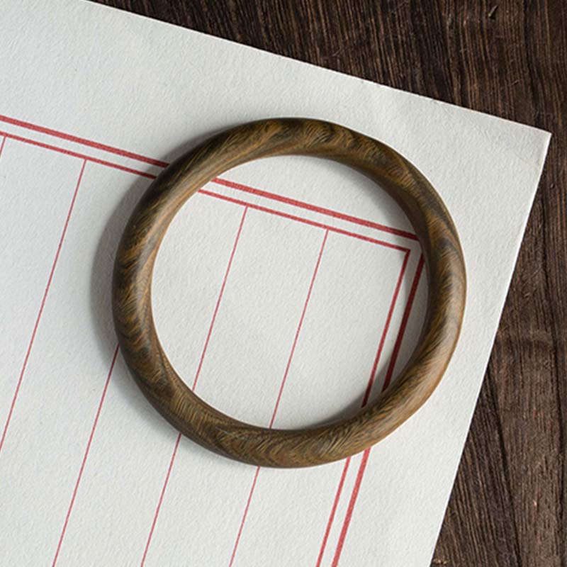 KarmaRipple's Tibetan Small Leaf Red Sandalwood Ebony Green Sandalwood Protection Bracelet Bangle p23