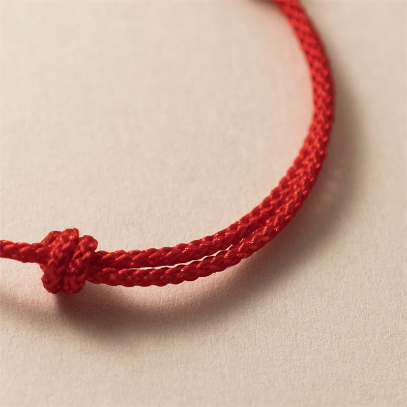 KarmaRipple's Year of the Dragon 925 Sterling Silver Handmade Dragon Carved Success Woven Red Bracelet p5