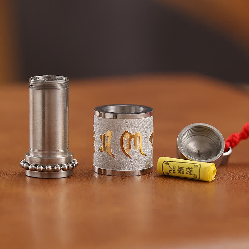 KarmaRipple's Tibet Om Mani Padme Hum Shurangama Mantra Titanium Steel Wisdom Amulet Pendant Necklace p25