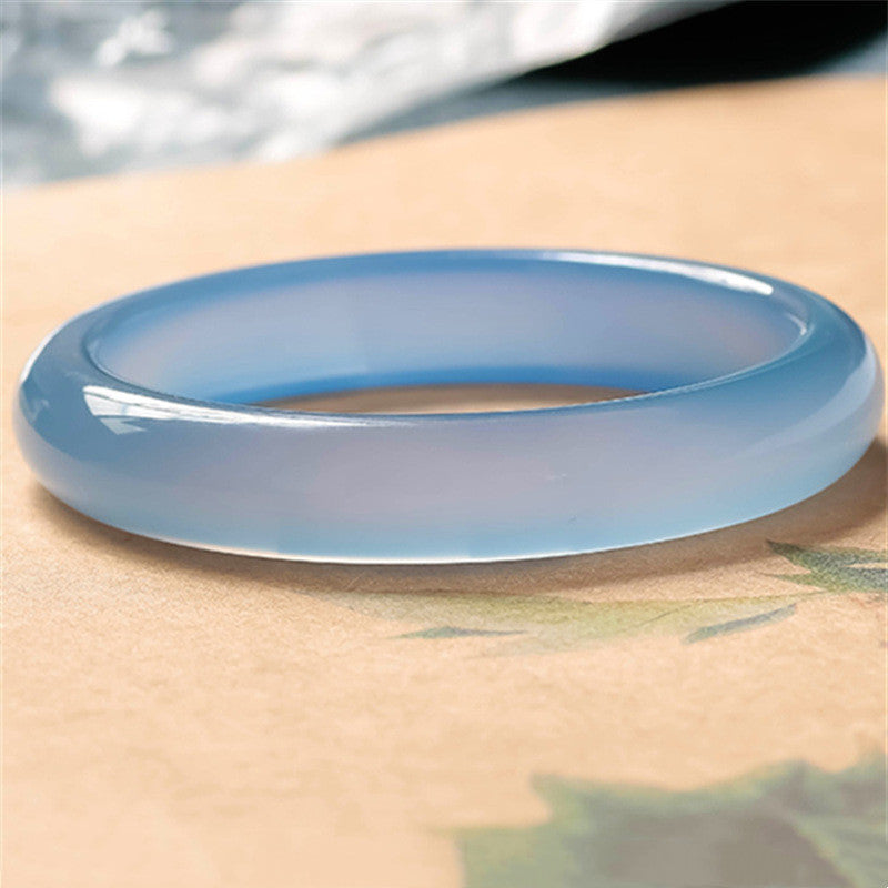 KarmaRipple's Blue Chalcedony Emotional Balance Bracelet Bangle p2