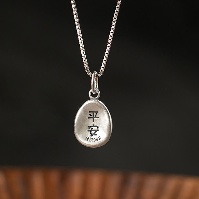 KarmaRipple's 999 Sterling Silver Peace And Joy Fu Character Fortune Fortune 925 Sterling Silver Chain Pendant Necklace p10