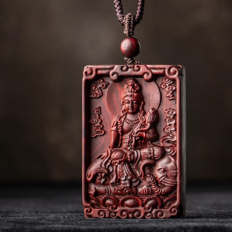 KarmaRipple's Chinese Zodiac Natal Buddha Small Leaf Red Sandalwood Protection Pendant Necklace p4