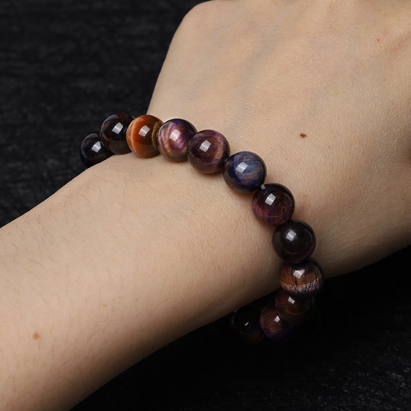KarmaRipple's Authentic Purple Tiger Eye Protection Strength Bracelet p13