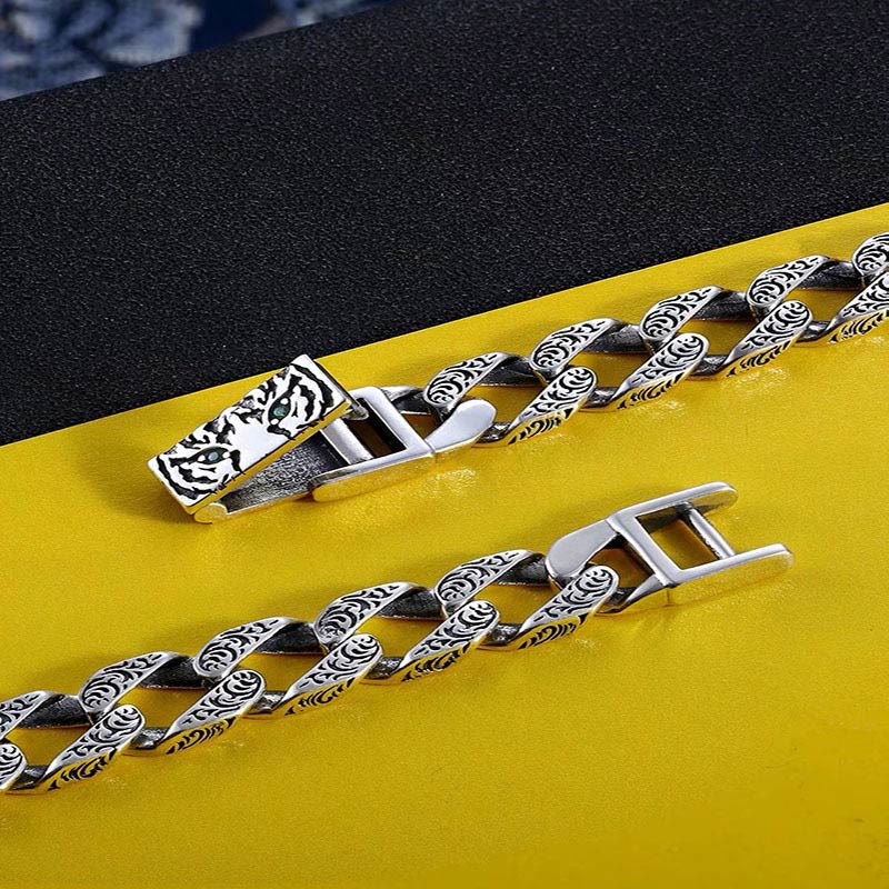 KarmaRipple's Tiger Tang Dynasty Flower Design Bronze Fortune Chain Bracelet p4