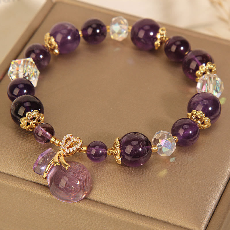 KarmaRipple's Authentic Amethyst Gemstone Money Bag Talisman Positive Bracelet p6
