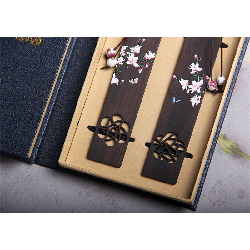 KarmaRipple's Butterfly Flower Ebony Wood Bookmarks With Gift Box p14