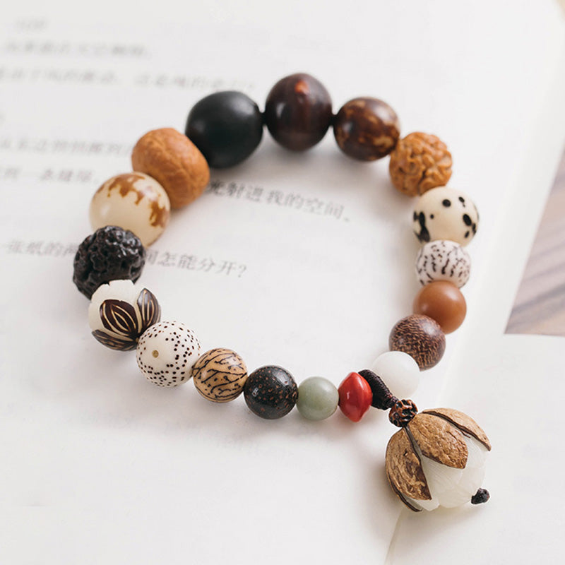 KarmaRipple's Bodhi Seed Lotus Wisdom Peace Wrist Mala Bracelet p12