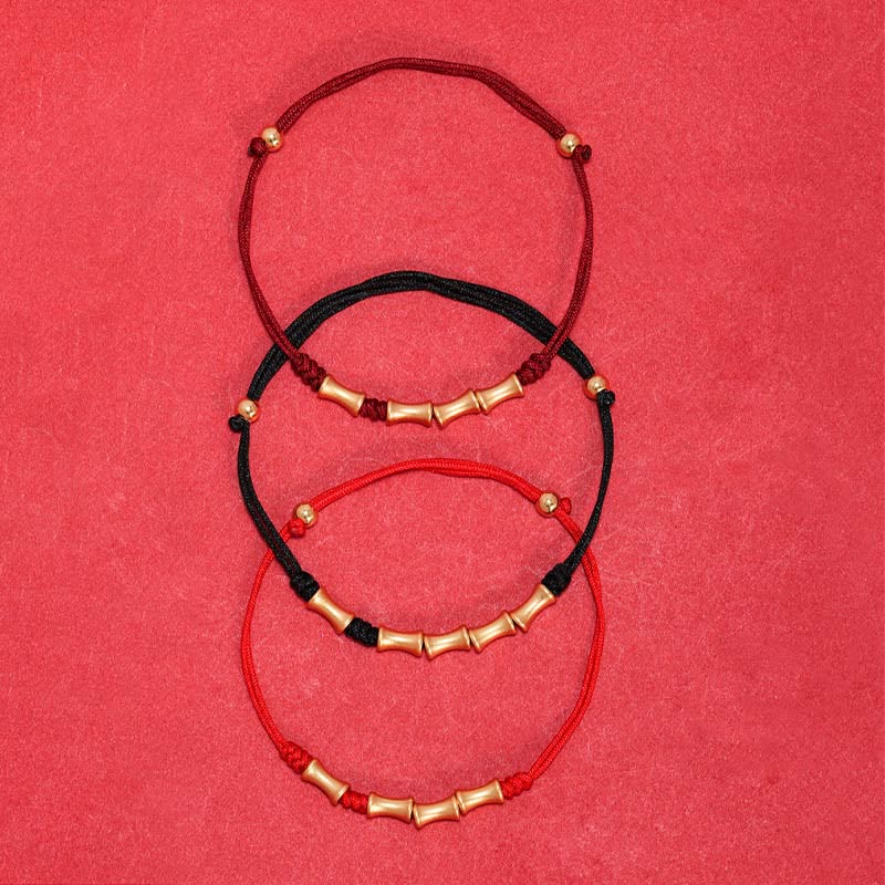 KarmaRipple's 925 Sterling Silver Bamboo Design Protection Fortune Woven Bracelet p15