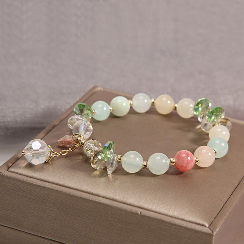 KarmaRipple's Cat's Eye Pink Gemstone Peace Talisman Bracelet p10