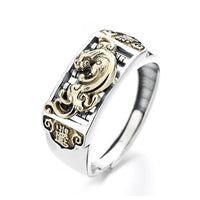 KarmaRipple's 925 Sterling Silver PiXiu Fortune Wealth Adjustable Ring