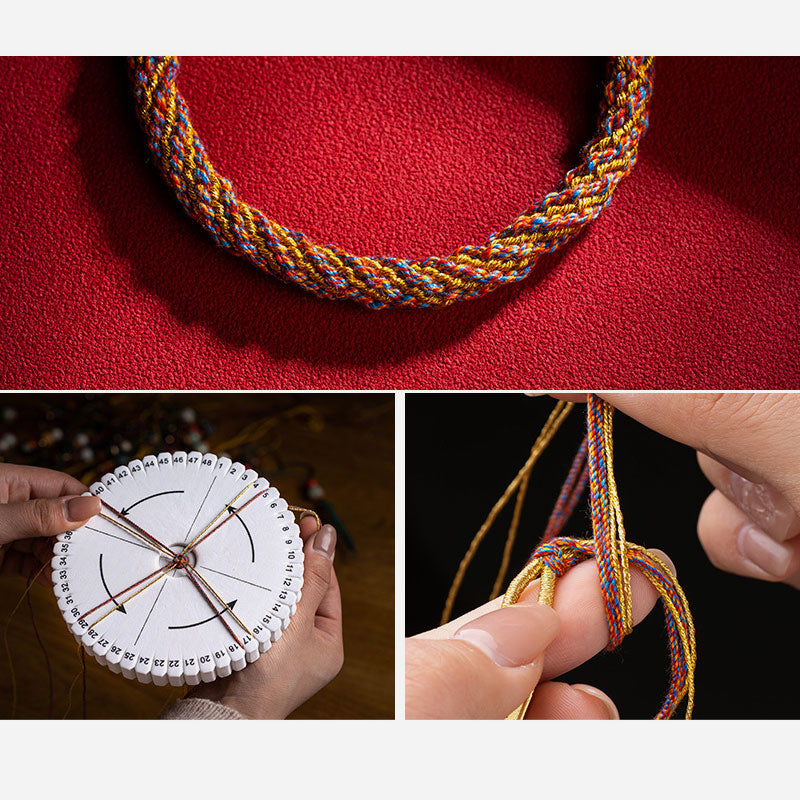 KarmaRipple's Handmade Multicolored Tibetan Om Mani Padme Hum Ruyi Auspicious Talisman Woven Bracelet p10