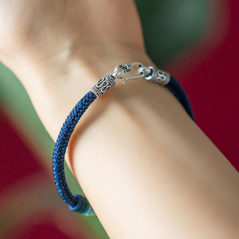 KarmaRipple's Handmade 925 Sterling Silver Tibetan Om Mani Padme Hum Purity Woven Bracelet p11