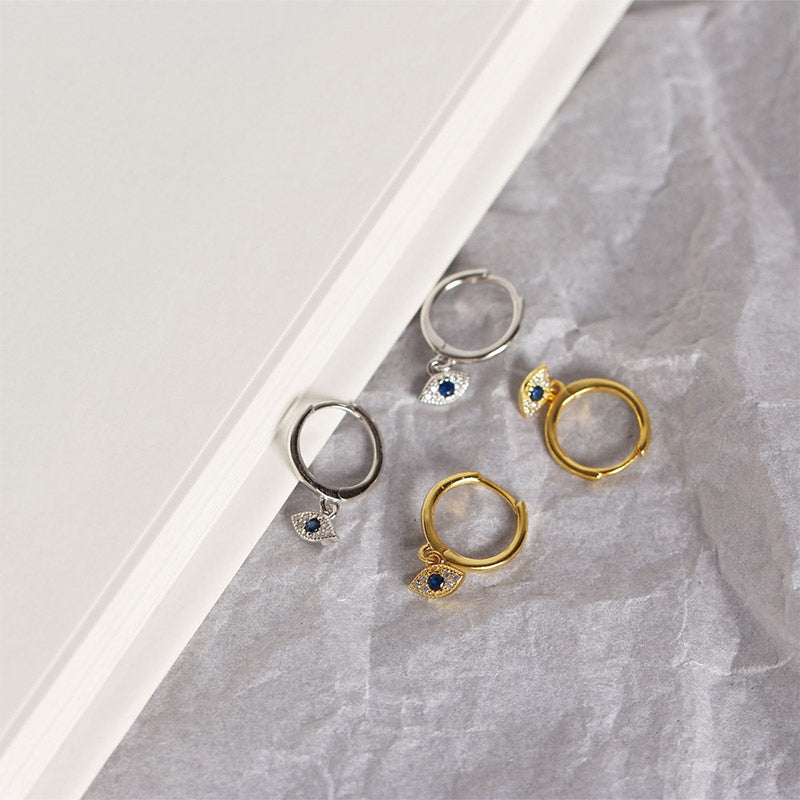 KarmaRipple's 925 Sterling Silver Evil Eye Blessing Protection Stud Earrings p12