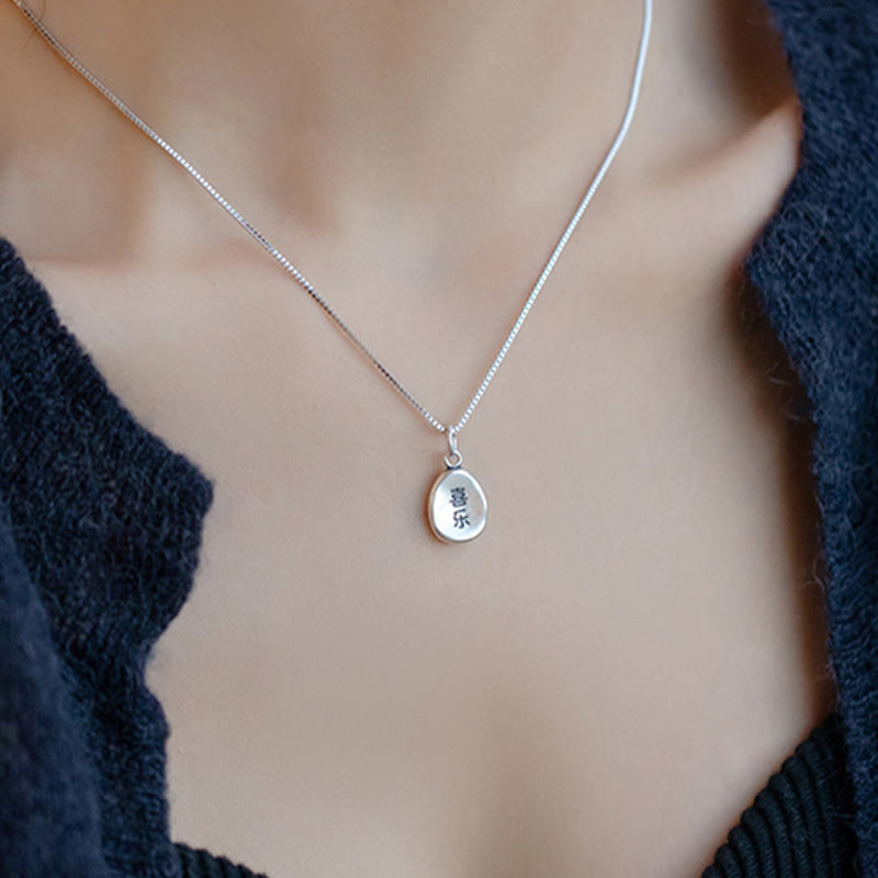 KarmaRipple's 999 Sterling Silver Peace And Joy Fu Character Fortune Fortune 925 Sterling Silver Chain Pendant Necklace p12