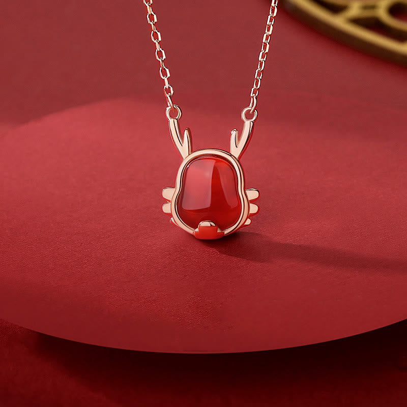 KarmaRipple's ???A Flash Sale- 925 Sterling Silver Year of the Dragon Authentic Red Agate Dragon Attract Fortune Fu Character Strength Bracelet Pendant Necklace Earrings p10