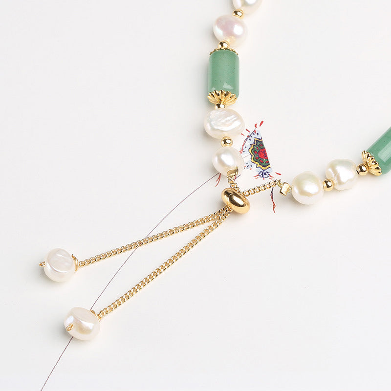 KarmaRipple's Green Aventurine Pearl Pink Gemstone Bead Fortune Bracelet p7