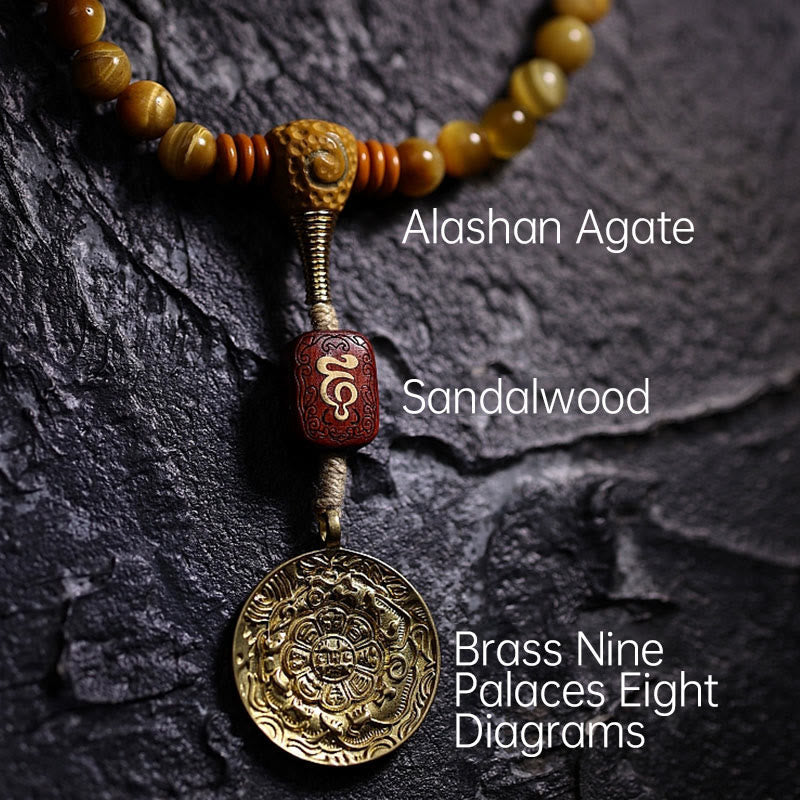 KarmaRipple's 108 Mala Beadwork Authentic Tiger Eye Bronze Dorje Protection Tassel Bracelet p18