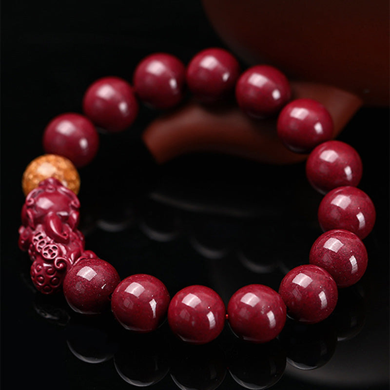 KarmaRipple's Tibetan Cinnabar Pixiu Calm Bracelet p3