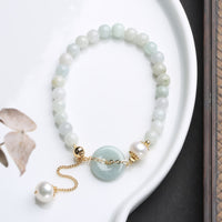 KarmaRipple's Authentic Jade Pearl Peace Buckle Prosperity Fortune Bracelet