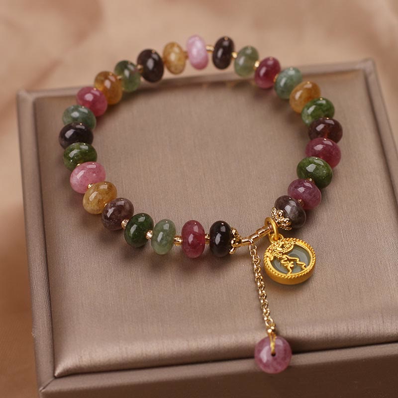 KarmaRipple's Colorful Tourmaline Cute Flower Rabbit Talisman Love Bracelet p11