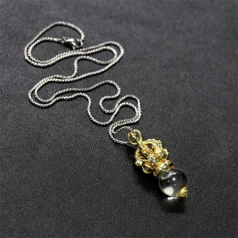 KarmaRipple's Tibetan Dorje Vajra 4 Prong Lotus Liuli Gemstone Strength Pendant Necklace p24