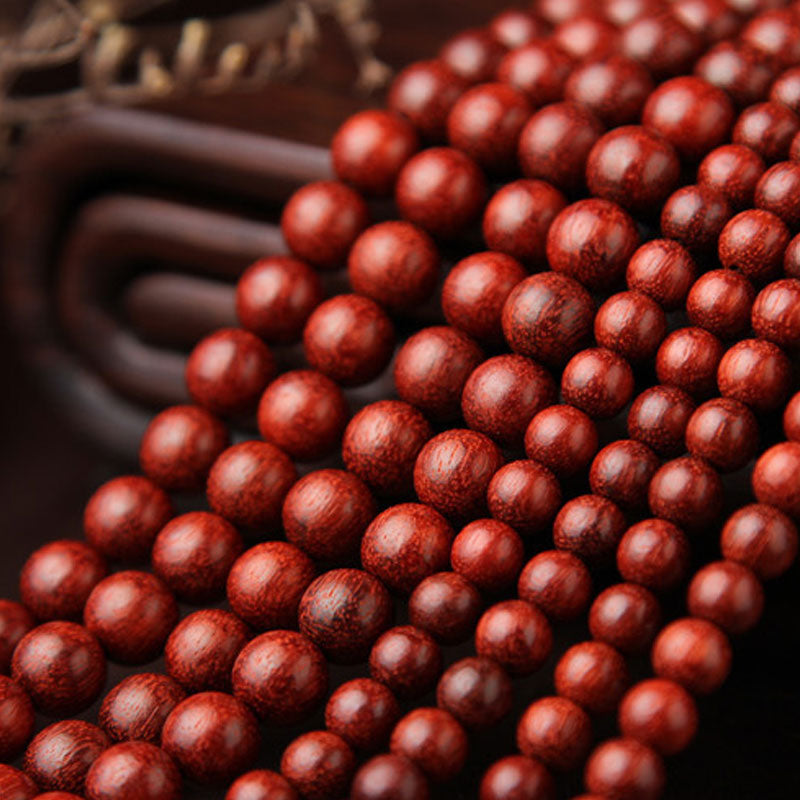 KarmaRipple's Tibetan Small Leaf Red Sandalwood 108 Beadwork Mala Meditation Bracelet p6