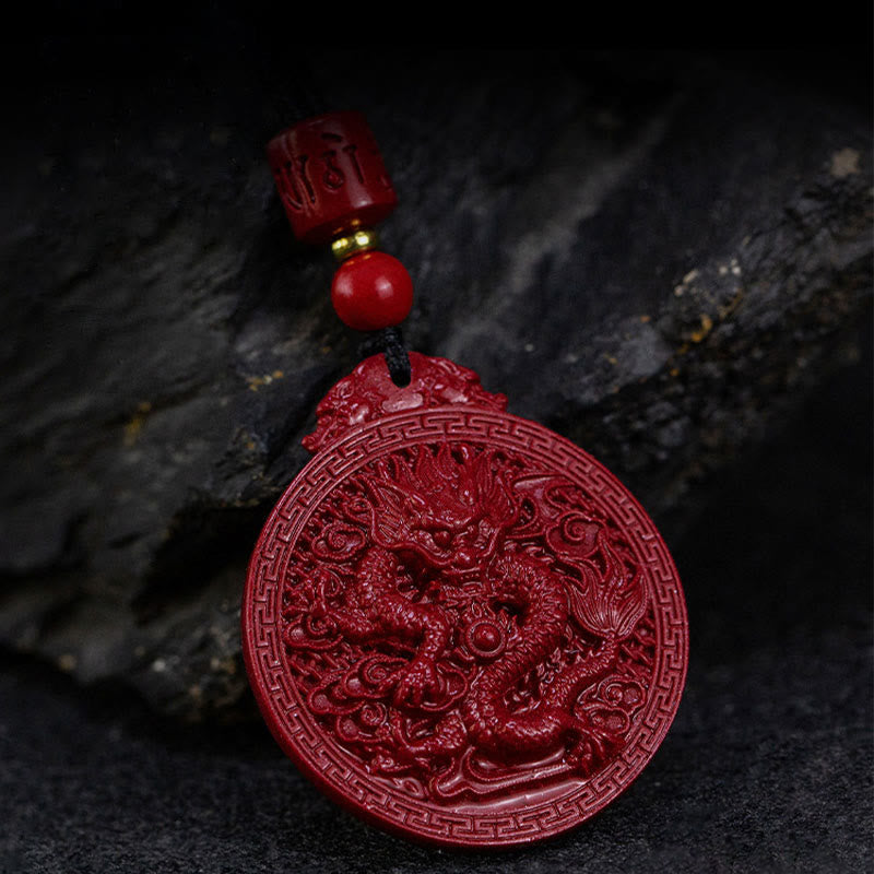 KarmaRipple's Year of the Dragon Authentic Cinnabar Dragon Protection Pendant Necklace p7