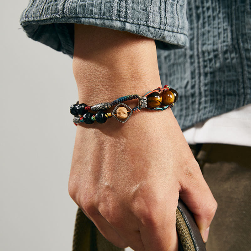 KarmaRipple's 925 Sterling Silver Tiger's Eye Bodhi Seed Handmade Courage Bracelet p5