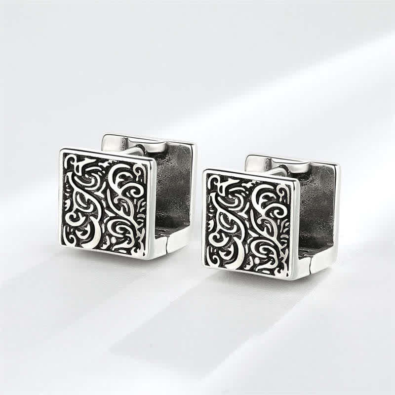 KarmaRipple's Grass Pattern Square Stud Earrings p6