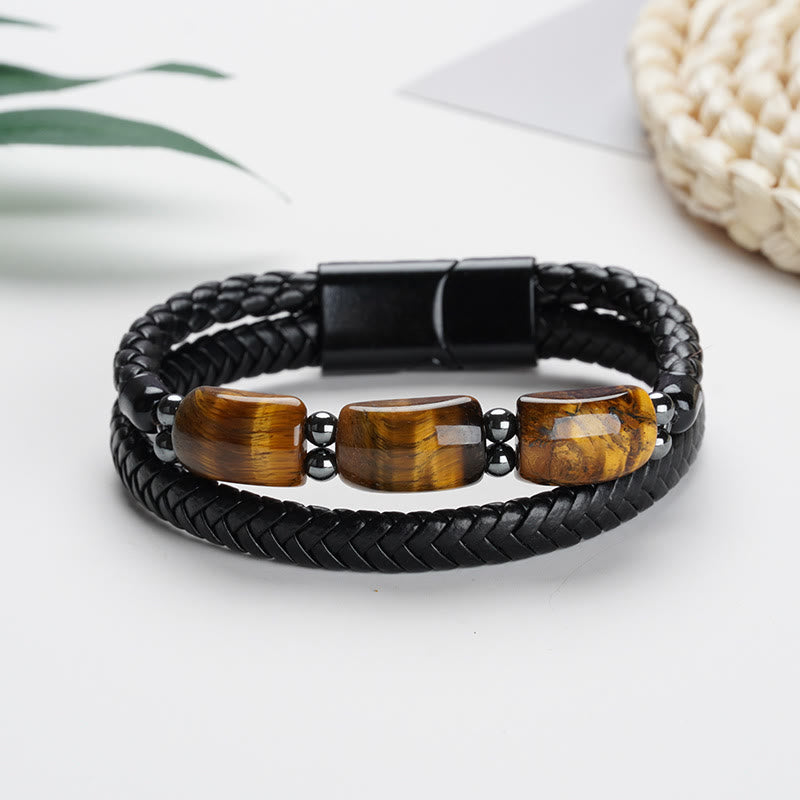 KarmaRipple's Authentic Tiger Eye Protection Willpower Magnetic Buckle Leather Bracelet p6