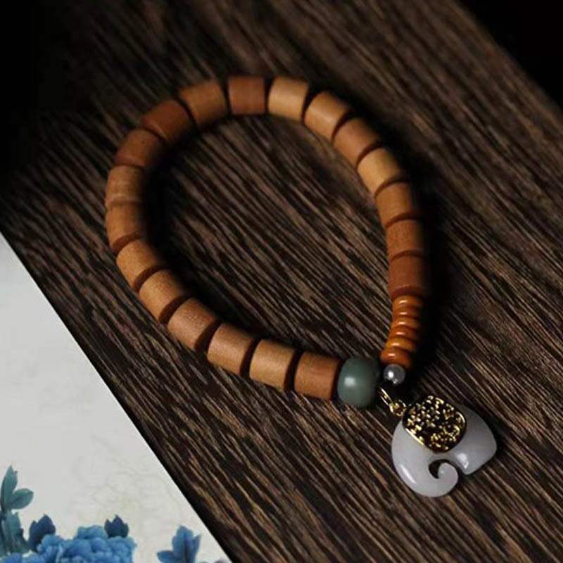KarmaRipple's Sandalwood Jade Elephant Protection Bracelet p11
