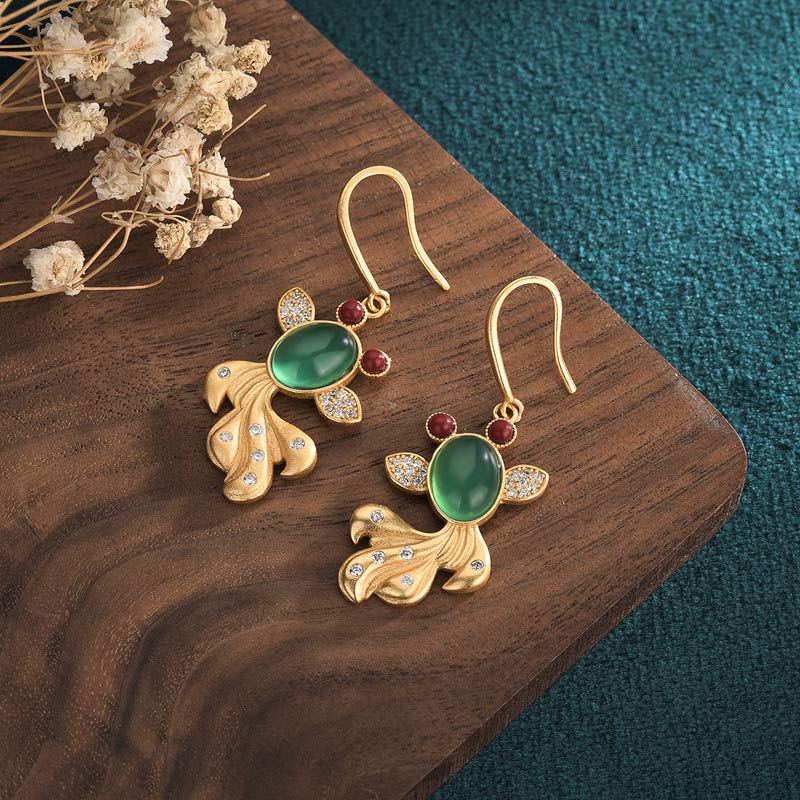 KarmaRipple's FengShui Jade Koi Fortune Earrings p3